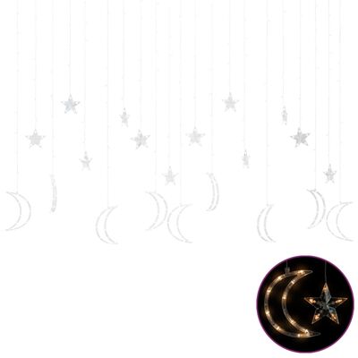 vidaXL haldjatuled tähed ja kuud, puldiga, 345 LEDi, soe valge