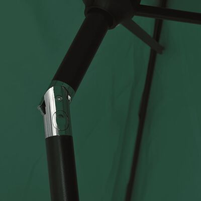 vidaXLi LED-tuledega konsooldisainiga päikesevari 3 m roheline