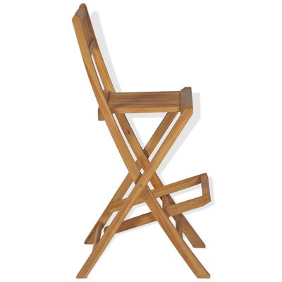 vidaXL 3-osaline bistrookomplekt kokkupandavate toolidega, tiikpuu