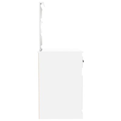 vidaXL tualettlaud LED-iga, kõrgläikega valge, 90 x 50 x 132,5 cm