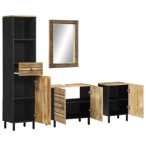 vidaXL 4-osaline vannitoam&ouml;&ouml;bli komplekt, mangopuit