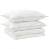 vidaXL Tekk ja padjakomplekt 3 pcs 200x200 cm Suvi 200 GSM Vill Valge