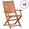 vidaXL kokkupandavad aiatoolid 8 tk, 57x66x95 cm, akaatsiapuit