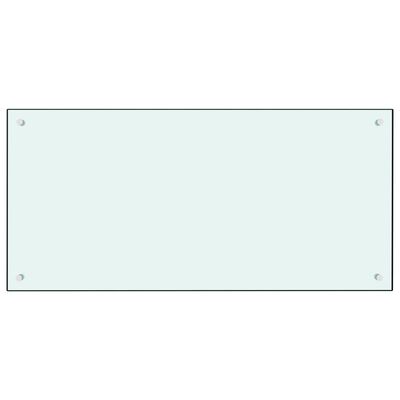vidaXL köögi pritsmekaitse, valge, 100 x 50 cm, karastatud klaas
