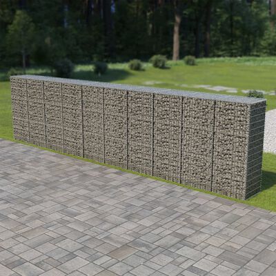 vidaXL kattega gabioonsein, tsingitud teras, 600 x 50 x 150 cm