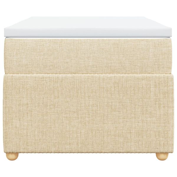 vidaXL kontinentaalvoodi madratsiga, kreemjas, 100x200 cm, kangas