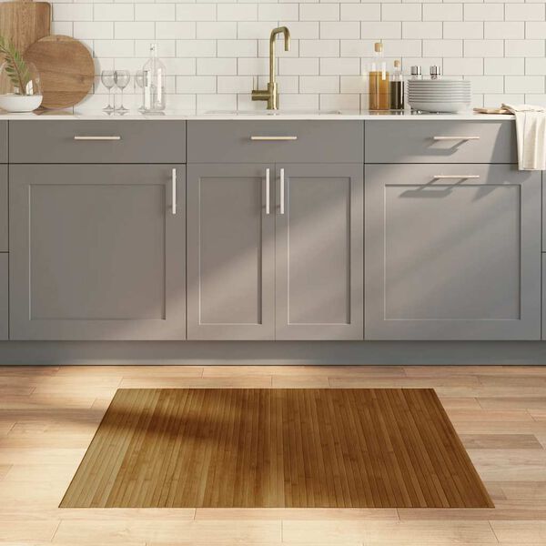 vidaXL vaip, ristk&uuml;likukujuline, pruun, 80 x 100 cm, bambus