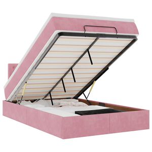 vidaXL Ottomani voodi madratsiga, roosa, 120x190 cm, samet