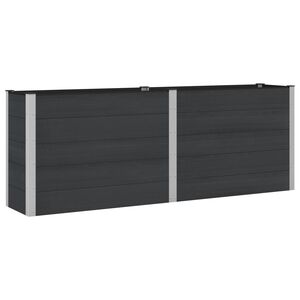 vidaXL K&otilde;rgendatud aia taimelava Must 250 x 50 x 91 cm