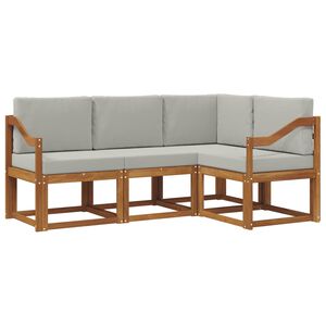 vidaXL V&auml;li diivanikomplekt padjaga 4 pcs Looduslik ja Hele Hall