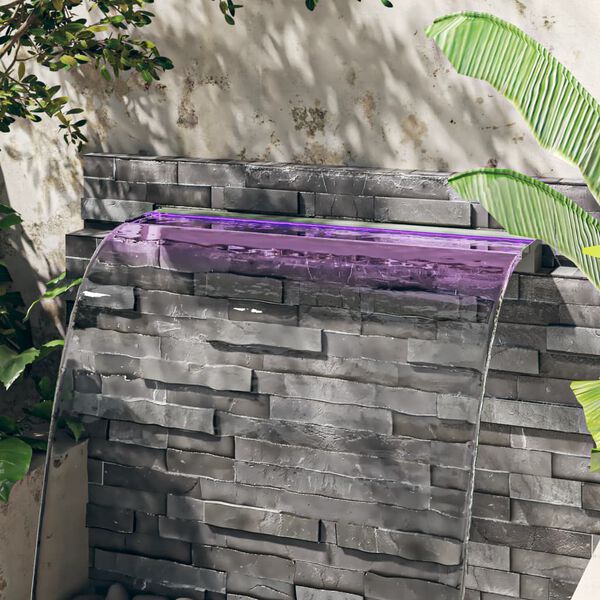 vidaXL purskkaevu kosk RGB LED-tuledega, roostevaba teras, 108 cm