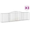 vidaXL kaarekujulised gabioonkorvid 3 tk, 400x50x100/120 cm, raud