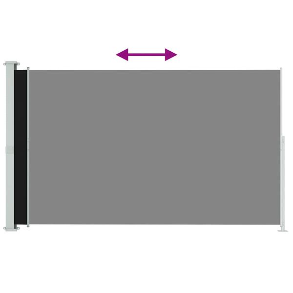 vidaXL lahtitõmmatav terrassi külgsein, 200 x 300 cm, must