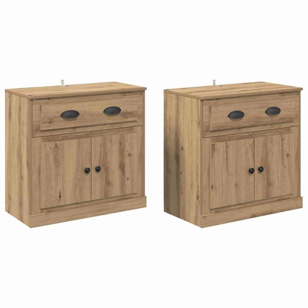 vidaXL Kappide k&uuml;lgedel 2 pcs K&auml;sit&ouml;&ouml;puu 70 x 35,5 x 67,5 cm Tehispuit