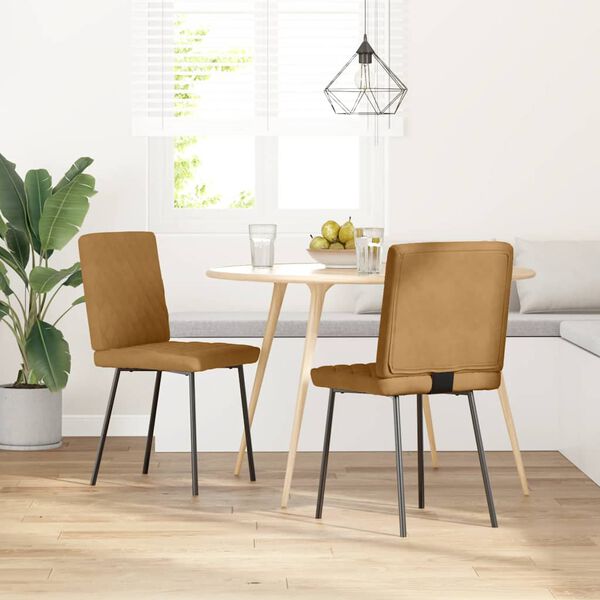 vidaXL söögitoolid 2 tk, pruun, samet