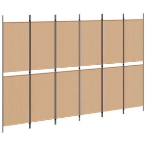vidaXL 6-paneelne ruumieraldaja Beež 300 x 200 cm kangas