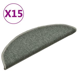 vidaXL trepimatid 15 tk 56 x 17 x 3 cm tumerohelised poolringikujulised