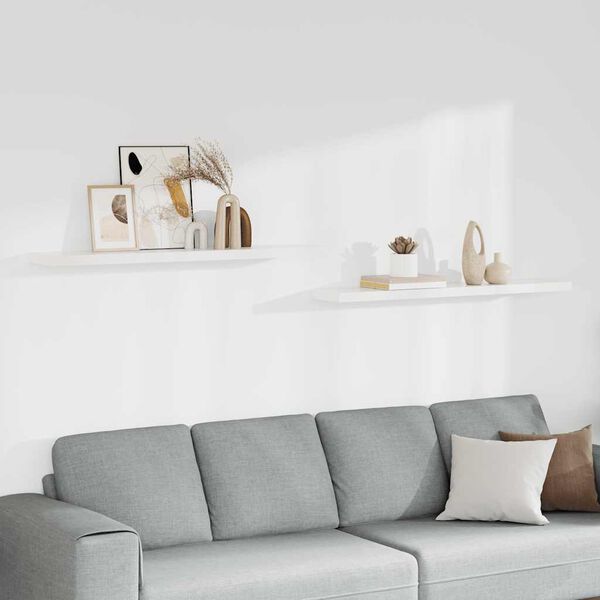 vidaXL seinariiulid, 2 tk, valge, 120x23,5x3,8 cm MDF