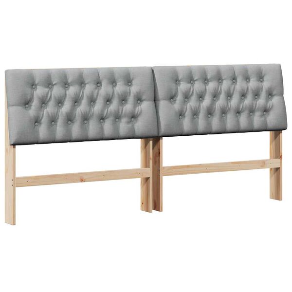 vidaXL Polsterdatud voodiots Helehall 180 cm Tahke mänd