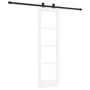 vidaXL Libisev uks ORKDAL Valge 61 x 198,5 cm Soe m&auml;nnipuit ja klaas