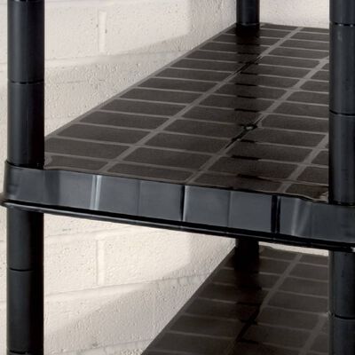 vidaXL hoiuriiul 5-korruseline, must, 85 x 40 x 185 cm, plast