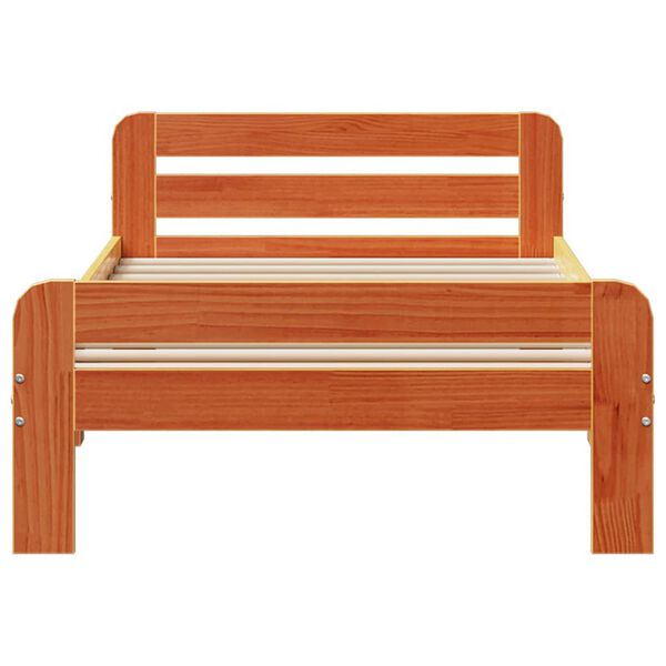 vidaXL voodiraam ilma madratsita, vahapruun, 75 x 190 cm, m&auml;nnipuit