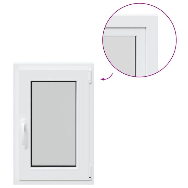 vidaXL keldriaken "RISOR" 50 x 75 cm, kallutatav ja pöördavatav, DIN, parempoolne, valge