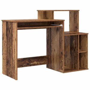 vidaXL Laud sahtliga riiuliga Vana puit 120,5 x 44 x 88,5 cm Tehispuit