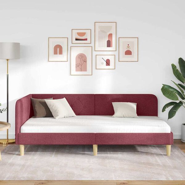 vidaXL Nurgavoodi raam peaga Veinpunane 90 x 200 cm kangas