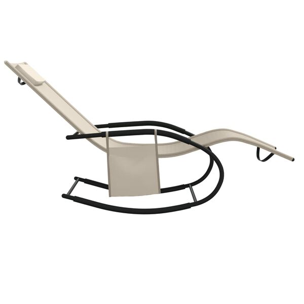 vidaXL kiikuv lamamistool, kreemjas, teras ja tekstileen