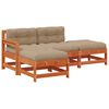 vidaXL Aia lounge komplekt 4 pcs Vahapruun Toekas m&auml;nnipuit