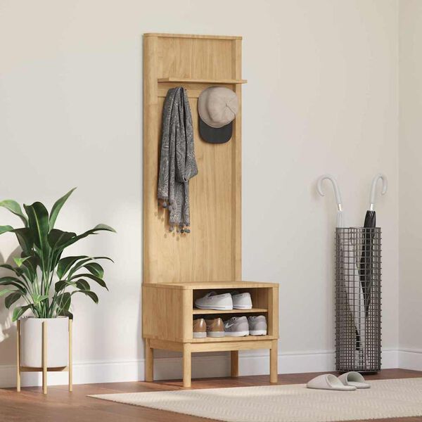 vidaXL Esiku kapp FLORO Vahapruun 50 x 40 x 158 cm Kindel m&auml;nnipuidust