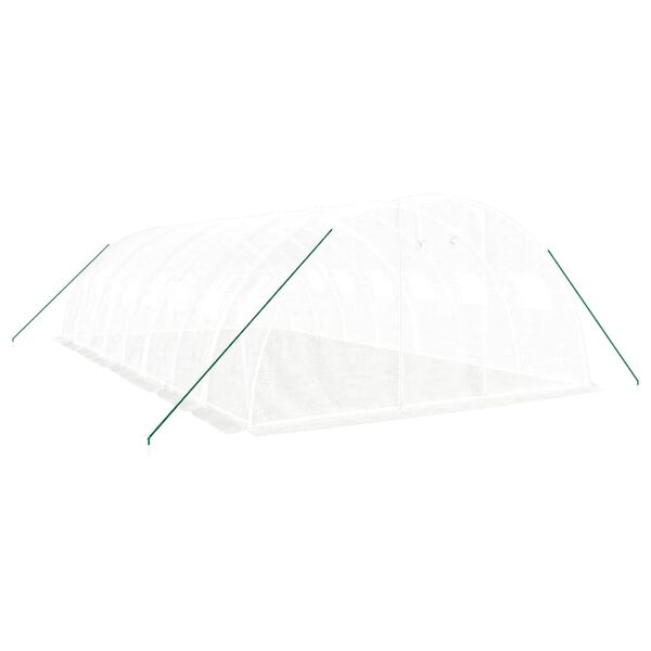 vidaXL kasvuhoone terasraamiga, valge, 32 m², 8x4x2 m