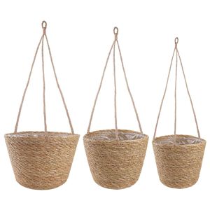 vidaXL Mererohust taimekorvid 3 pcs Naturaalne &Oslash;26 x 19 cm