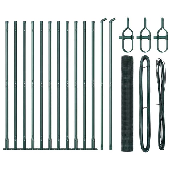 vidaXL Aiapost Roheline 25 x 0,8 m (25 x 25 mm v&otilde;rgu) Terased ja PVC