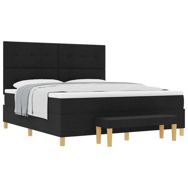 vidaXL Karbi vedrumadrats madratsiga peaga Must 180 x 200 cm kangas