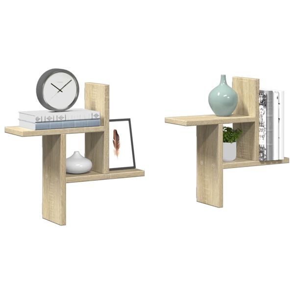 vidaXL seinariiulid 2 tk, Sonoma tamm, 38x12x38 cm, tehispuit