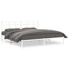 vidaXL metallist voodiraam peatsiga, valge, 200x200 cm