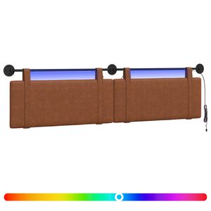vidaXL Rippuv voodipeats LED-valgustusega Pruun Antiik PU