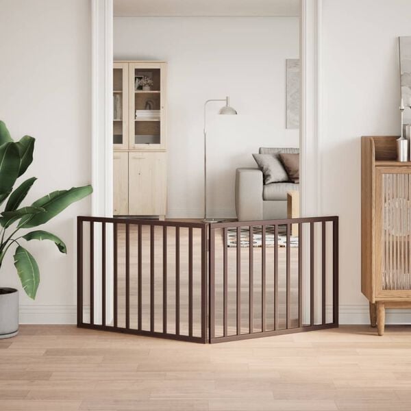 vidaXL kokkupandav koerav&auml;rav, 2 paneeli, pruun, 160 cm, paplipuit