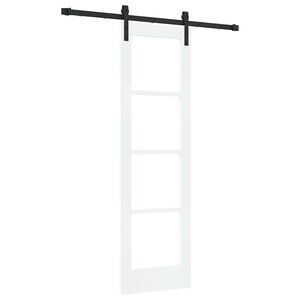 vidaXL Libisev uks ORKDAL Valge 61 x 198,5 cm Soe m&auml;nnipuit ja klaas