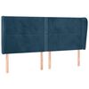 vidaXL voodipeats servadega, tumesinine, 183x23x118/128 cm, samet