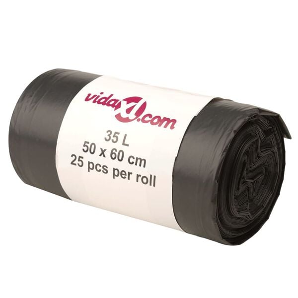 vidaXL prügikotid, 250 tk, must, 35 l