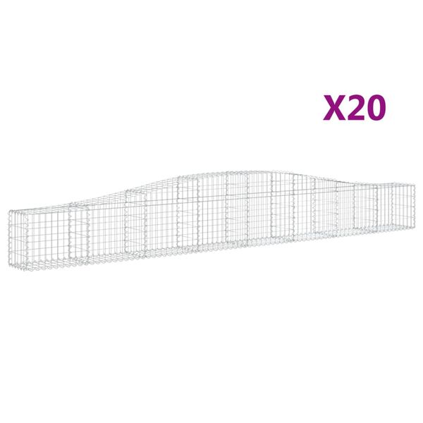 vidaXL kaarekujulised gabioonkorvid 20 tk, 400x30x40/60 cm, raud