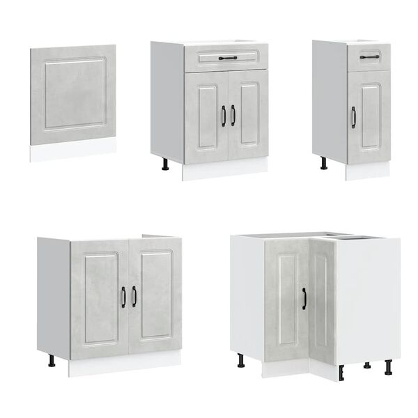 vidaXL 11-osaline k&ouml;&ouml;gikapi komplekt Kalmar, betoonhall, tehispuit