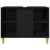 vidaXL Vannitoa mööbleset uksega 3 pcs Must 60 x 30 x 60 cm Tehispuit