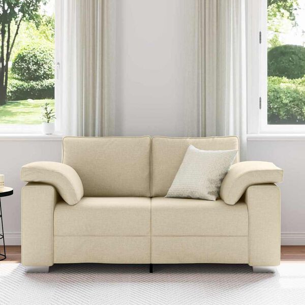 vidaXL Diivan cream &Uuml;ldm&otilde;&otilde;tmed: 160 x 80 x 82 cm (L x S x K) kangas