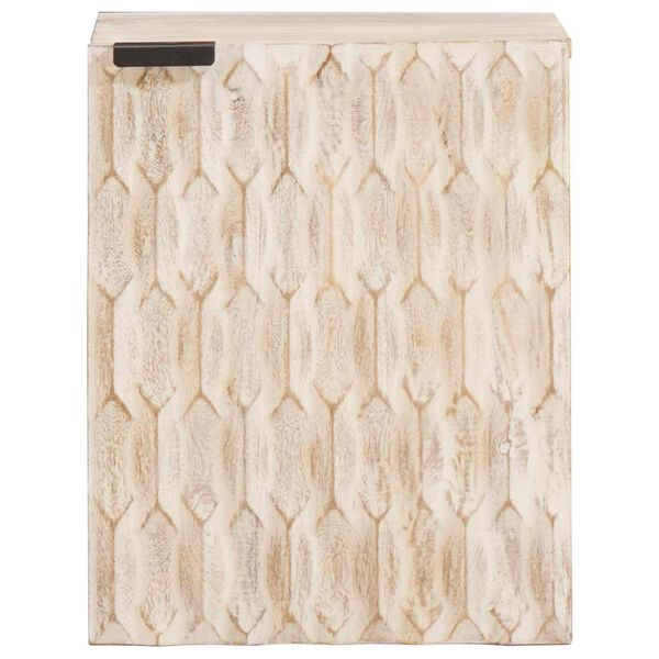 vidaXL Vannitoa rippkapp uksega Valge 38 x 33 x 48 cm Tugev mango puu