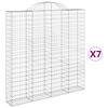 vidaXL kaarekujulised gabioonkorvid 7 tk, 200x30x200/220 cm, raud