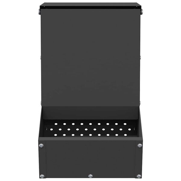 vidaXL K&uuml;&uuml;liku s&ouml;&ouml;tja Must 17,5 x 26 x 28,5 cm K&uuml;lmvalsitud teras